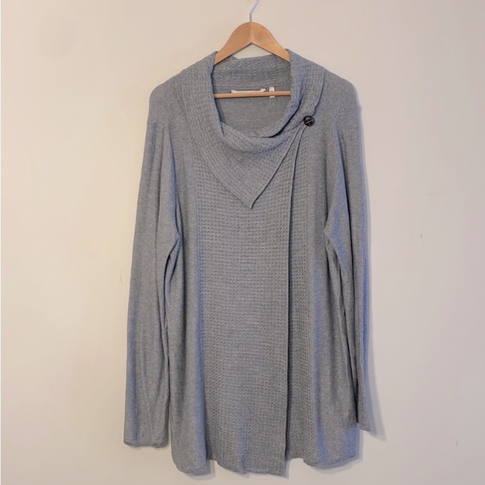 Soft Surroundings Wool Blend Wrap Waterfall Cardigan Sweater Topper Duster - Picture 4 of 10